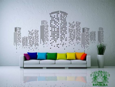 Vinyl Wall Decal - city silhouette